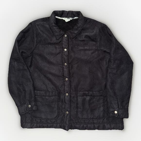 Boston Traders Women’s Faux Suede Fleece Lined Trucker Jacket Navy Blue XL 27x29 - Picture 1 of 4